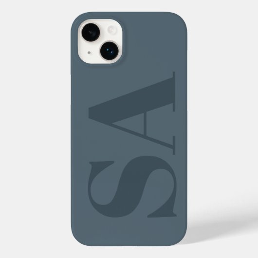 Rustikales Staubblau Wasserfarbe Minimal Zeitgenös Case-Mate iPhone Hülle (Rückseite)