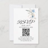 rustikales staubblaues Wasserfarben-Blumenbouquet RSVP Karte (Vorderseite)