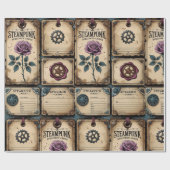 Rustikales Steampunk-Rose-Wrapping Paper Geschenkpapier (Flach)