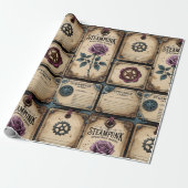 Rustikales Steampunk-Rose-Wrapping Paper Geschenkpapier (Ungerollt)