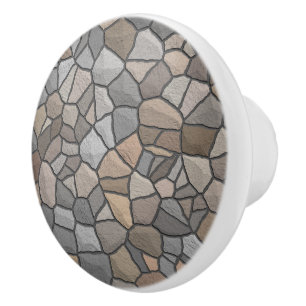 Rustikales Steinmosaik Beige Brauner Felsen Außenb Keramikknauf