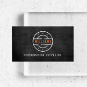 Rustikales Stempellogo auf Schwarzwolzbauweise Visitenkarte