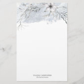 Rustikales Stencil Botanisches Grau Papier (Vorderseite)