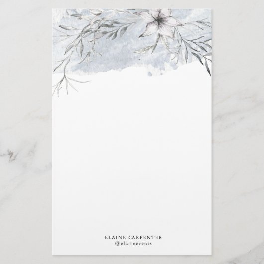 Rustikales Stencil Botanisches Grau Papier (Vorderseite)