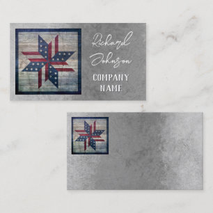 rustikales Steppsternmuster US Flagge Visitenkarte