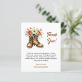 Rustikales Stiefel & Brautparty Danke Karte (Stehend Vorderseite)