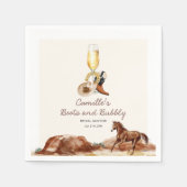 Rustikales Stiefel und bubbly Country Brautparty Serviette (Vorderseite)