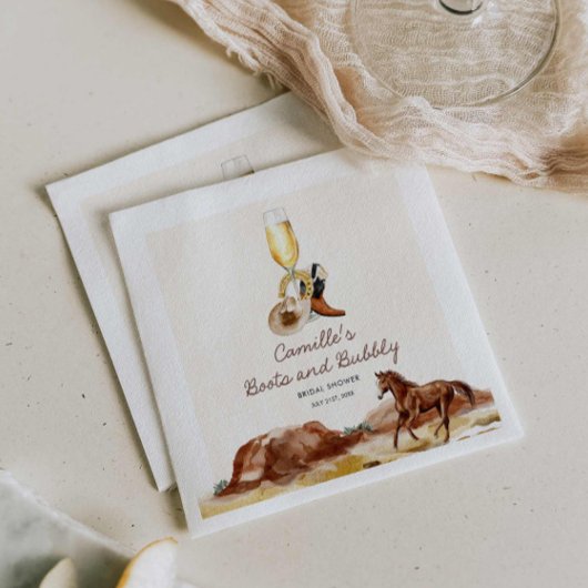 Rustikales Stiefel und bubbly Country Brautparty Serviette