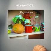 Rustikales Stillleben mit einem Kürbis und einer r Poster