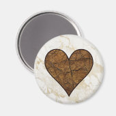 Rustikales Stone Heart Magnet (Vorderseite/Rückseite)