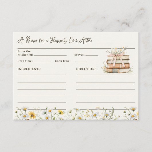 Rustikales Storybook Blumenzwiebeln Brautparty Rez Begleitkarte (Vorderseite)