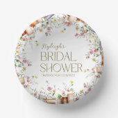 Rustikales Storybook Floral Brautparty Party Pappteller (Vorderseite)