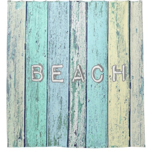 Rustikales Strand-Treibholz Duschvorhang (Vorderseite)