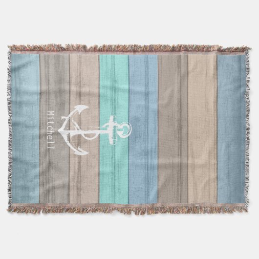 Rustikales Strandholz, Wasserpfeifen und Anker Decke (Vorderseite)