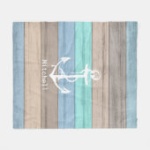 Rustikales Strandholz, Wasserpfeifen und Anker Fleecedecke (Vorderseite (Horizontal))