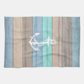 Rustikales Strandholz, Wasserpfeifen und Anker Handtuch (Horizontal)