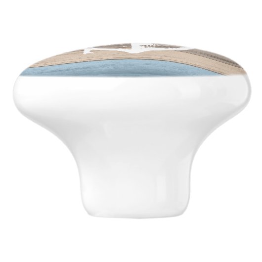 Rustikales Strandholz, Wasserpfeifen und Anker Keramikknauf (Seitenansicht)