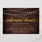 Rustikales Strandlicht Probe Dinner Folieneinladung (Vorderseite)