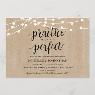 Rustikales Strandlicht Probe Dinner lädt ein Einladung