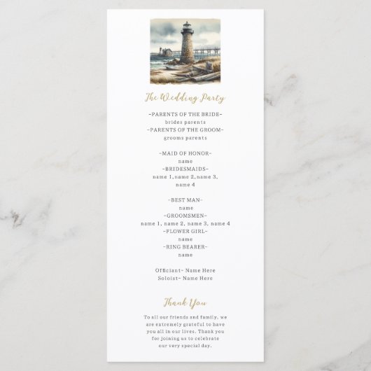 Rustikales Strandprogramm für den Leuchtturm der K Programm (Rückseite)