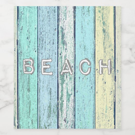 Rustikales Strandtreibholz Weinetikett (Einzelnes Label)