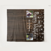 Rustikales Streichellicht Holz jedes Jahr Geburtst Wandteppich (Vorderseite (Horizontal))