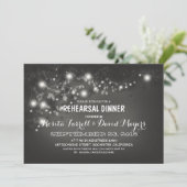 Rustikales Streichellicht Romantisches Probe-Dinne Einladung (Stehend Vorderseite)