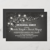 Rustikales Streichellicht Romantisches Probe-Dinne Einladung (Vorne/Hinten)