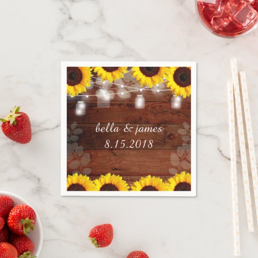 Rustikales Streichellicht Sonnenblumenpapier Napki Serviette (Beispiel)