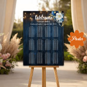 Rustikales String Light 12 Tables Seating Chart Po Poster