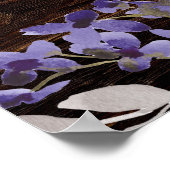 Rustikales String Light Lila floral Brautparty Poster (Ecke)