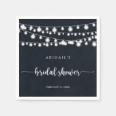 Rustikales String Lights Brautparty Napkins Serviette (Vorderseite)