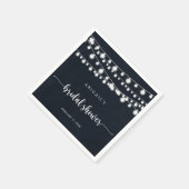 Rustikales String Lights Brautparty Napkins Serviette (Ecke)