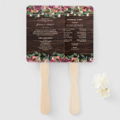 Rustikales String Lights Burgund Floral Programm Fächer (Vorne und Hinten)