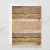 Rustikales String Lights Country Wedding Foto Einladung (Rückseite)