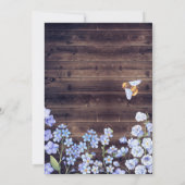 Rustikales String Lights Floral Barnwood Brautpart Einladung (Rückseite)