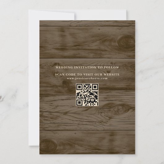 Rustikales String Lights-Foto Save the Date Einladung (Rückseite)