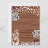 Rustikales String Lights Gipskraut Brautparty Einladung (Rückseite)