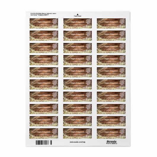 Rustikales String Lights Gipskraut & Lace Label (Vorne)