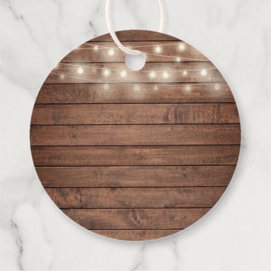 Rustikales String Lights Greenery Brautparty Geschenkanhänger (Rückseite)