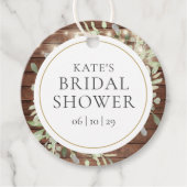 Rustikales String Lights Greenery Brautparty Geschenkanhänger (Vorderseite)