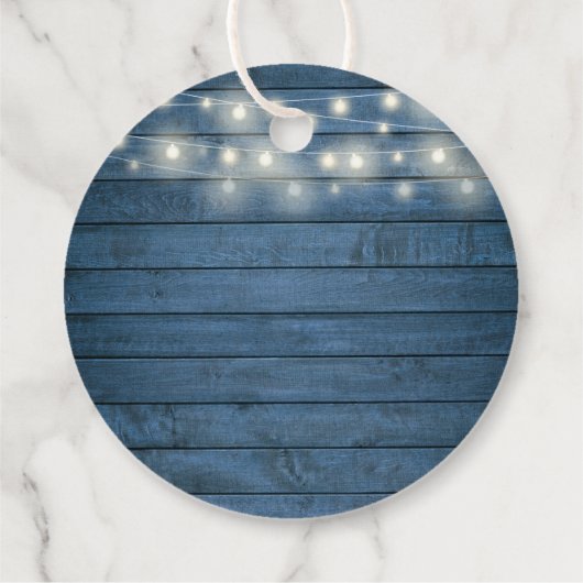 Rustikales String Lights Greenery Brautparty Geschenkanhänger (Rückseite)