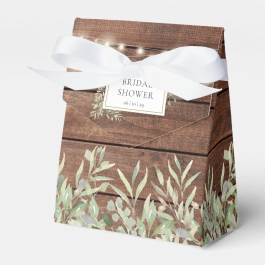 Rustikales String Lights Greenery Brautparty Geschenkschachtel (Vorderseite)
