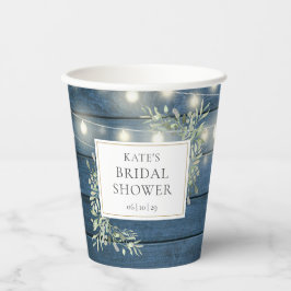 Rustikales String Lights Greenery Brautparty Pappbecher