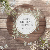 Rustikales String Lights Greenery Brautparty Pappteller