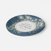 Rustikales String Lights Greenery Brautparty Pappteller (Schrägansicht)