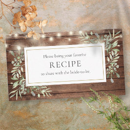 Rustikales String Lights Grünes Brautparty Rezept Begleitkarte