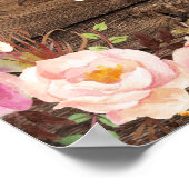 Rustikales String Lights Hochzeitszeichen Poster (Ecke)