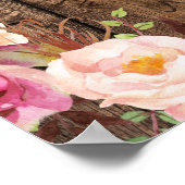 Rustikales String Lights Hochzeitszeichen Poster (Ecke)