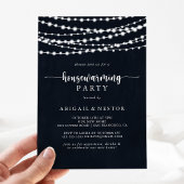 Rustikales String Lights Housewarming-Party Einladung